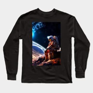 Interstellar Contemplation - Astronaut Space Long Sleeve T-Shirt